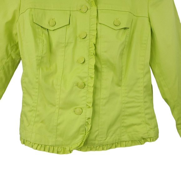 Sandro Button Front Jacket Womens S Lined Celery Green Career Wear Office NEW - Picture 11 of 16
